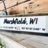 Custom City Coordinate Sign | Personalized Latitude & Longitude Sign | Raised Lettering & UV Printed Coordinates | Framed Wooden Sign | Farmhouse Home Decor