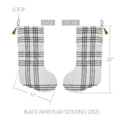 Wintergleam Black White Plaid Stocking With Personalized Leather Patch -The Farmer’s Wife WI Deals Store 01e0951fa2effcd62185663ee7608ac3e1d55753b7ef53ba44a6d24d194a644b