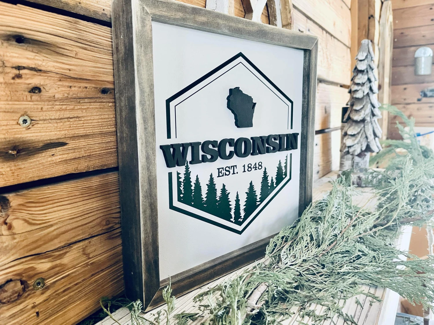 Wisconsin Sign | Wisconsin Art | Home Decor | Wisconsin Gifts | Wisconsin Northwoods State Sign 2 Wisconsin Sign | Wisconsin Art | Home Decor | Wisconsin Gifts | Wisconsin Northwoods State Sign - Image 2