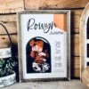 Personalized Birth Stats Framed Wood Print – Custom Newborn Photo Keepsake