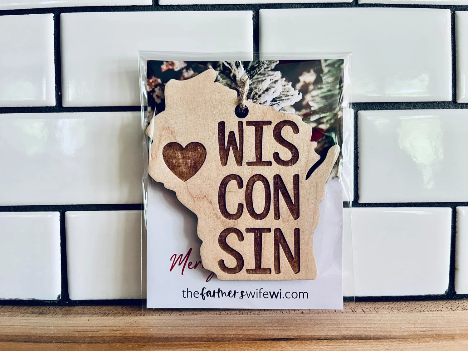 Wisconsin Christmas Ornament | Wisconsin With Heart 1 Wisconsin Christmas Ornament | Wisconsin With Heart