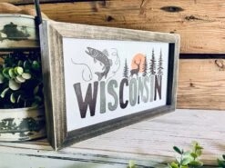 Wisconsin Farmhouse Framed Wood Sign – Deer, Fish & Pine Tree Design – Cabin Wall Art, Lake House Decor, Nature Lover Gift 7 Wisconsin Farmhouse Framed Wood Sign – Deer, Fish & Pine Tree Design – Cabin Wall Art, Lake House Decor, Nature Lover Gift -The Farmer’s Wife WI Deals Store 0942e87e 2868 4038 b101 1a4937c4375d