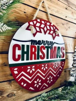 Merry Christmas Round Sign | Porch Door Hanger | Front Door Decor 5 Merry Christmas Round Sign | Porch Door Hanger | Front Door Decor -The Farmer’s Wife WI Deals Store 125927f5 91c5 4c72 bbed 6a7e62935d47
