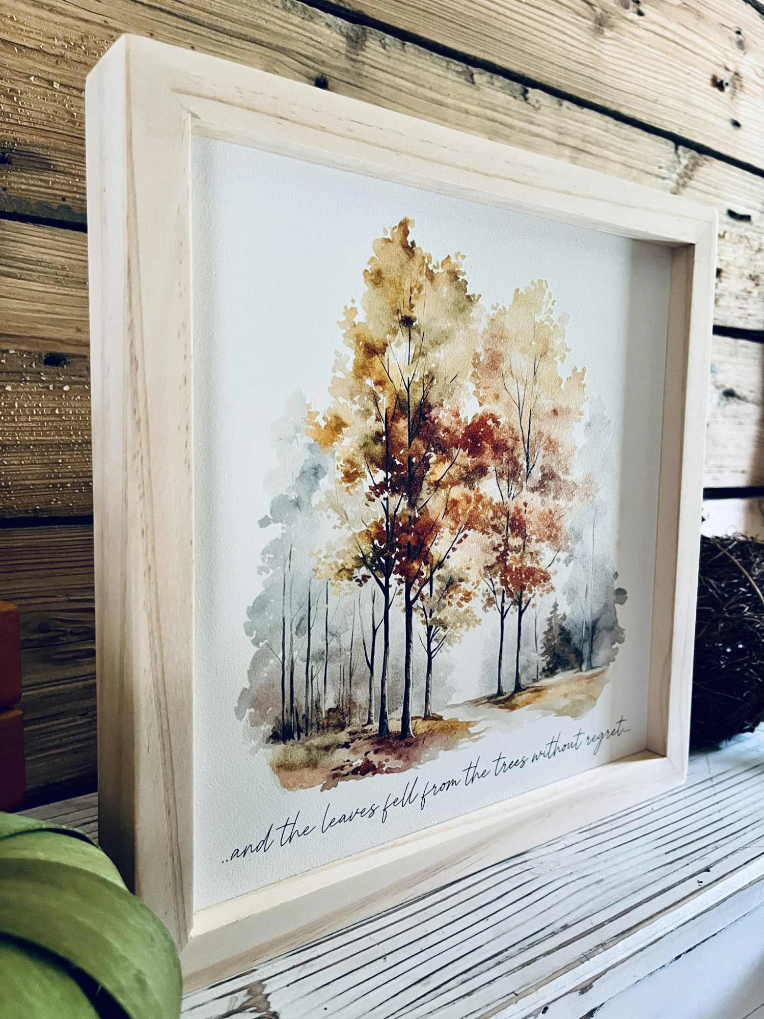 Framed Autumn Tree Print With Inspirational Quote | Fall Wall Art | Watercolor Forest Decor | Seasonal Home Sign | Rustic Farmhouse Style 6 Framed Autumn Tree Print With Inspirational Quote | Fall Wall Art | Watercolor Forest Decor | Seasonal Home Sign | Rustic Farmhouse Style - Image 6