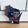 Patriotic Wisconsin Magnet | USA Flag Quilt Design | Americana Kitchen Decor | State Souvenir | Fridge Magnet