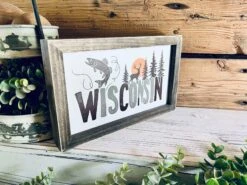 Wisconsin Farmhouse Framed Wood Sign – Deer, Fish & Pine Tree Design – Cabin Wall Art, Lake House Decor, Nature Lover Gift 8 Wisconsin Farmhouse Framed Wood Sign – Deer, Fish & Pine Tree Design – Cabin Wall Art, Lake House Decor, Nature Lover Gift -The Farmer’s Wife WI Deals Store 19a5f645 388d 4131 be2e f4084017dda9