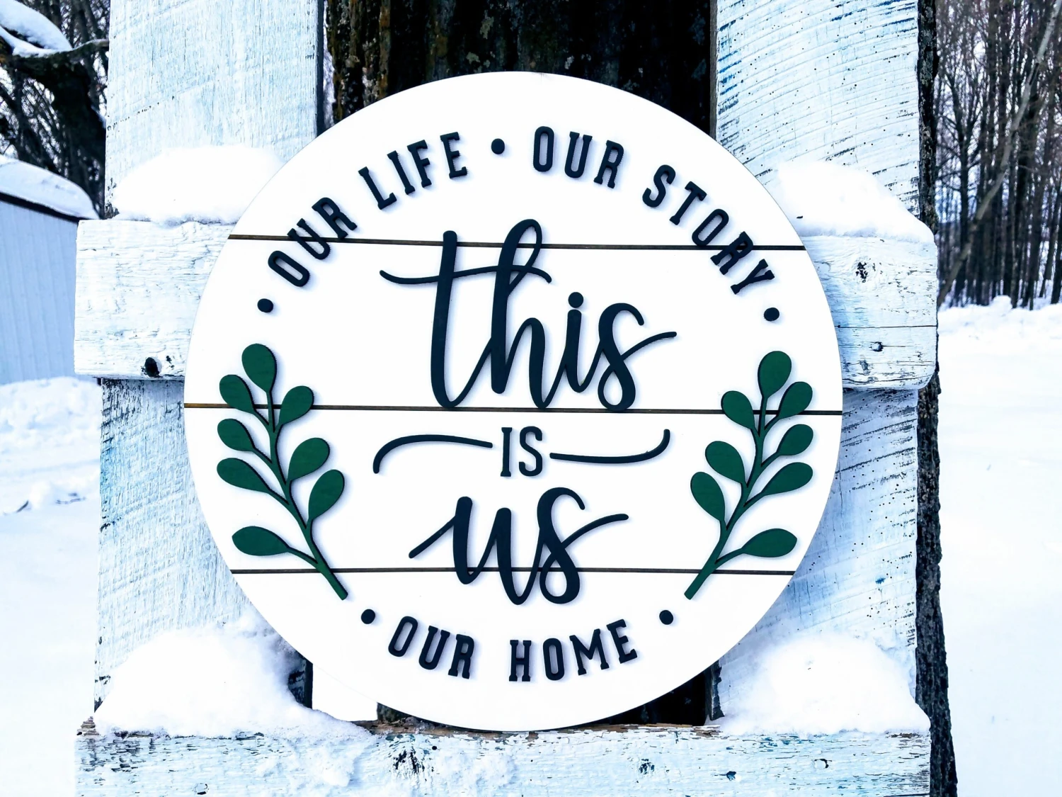 This Is Us Round Shiplap Sign | Our Life Our Story Our Home | Raised Lettering Farmhouse Sign With Shiplap 1 This Is Us Round Shiplap Sign | Our Life Our Story Our Home | Raised Lettering Farmhouse Sign With Shiplap