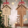 Farmhouse New Home Christmas Ornament | Cut Out Personalized House Key Ornament | First Year In New Home