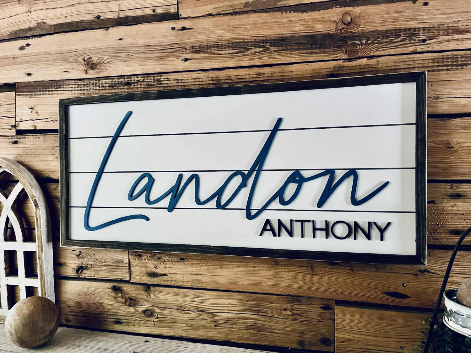 Personalized Nursery Name Sign – Custom Wood Baby Name Sign With First And Middle Name – Farmhouse Wall Decor For Boys Room Or Baby Shower Gift 2 Personalized Nursery Name Sign – Custom Wood Baby Name Sign With First And Middle Name – Farmhouse Wall Decor For Boys Room Or Baby Shower Gift - Image 2