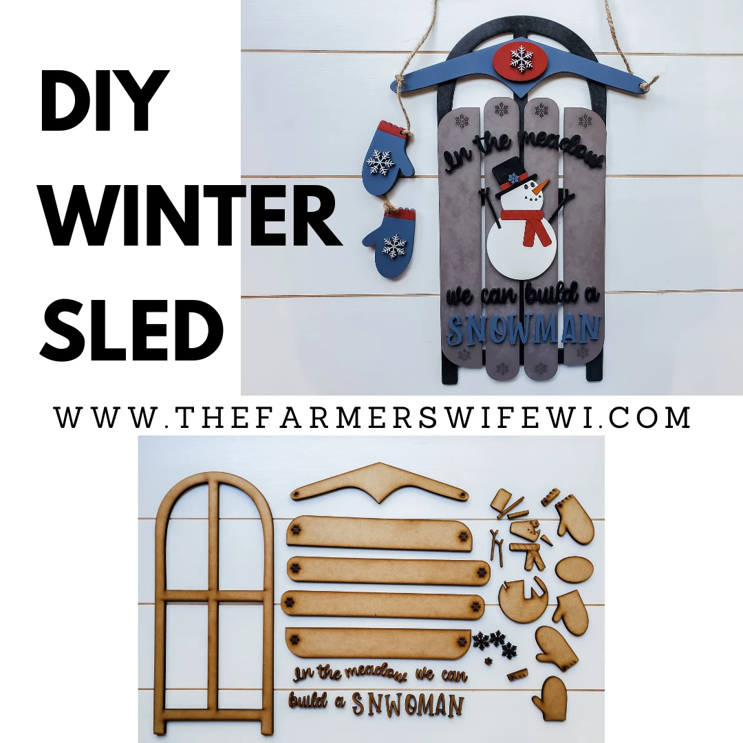 Winter Sled DIY Sign Kit | DIY Paint Party Set 1 Winter Sled DIY Sign Kit | DIY Paint Party Set