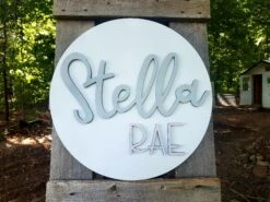 Personalized 3D Cutout Nursery Decor Sign With Child's Name