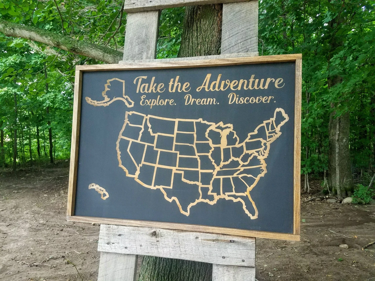 Personalized USA Chalkboard Travel Tracker Map With Family Name 2 Personalized USA Chalkboard Travel Tracker Map With Family Name - Image 2