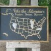 Personalized USA Chalkboard Travel Tracker Map With Family Name