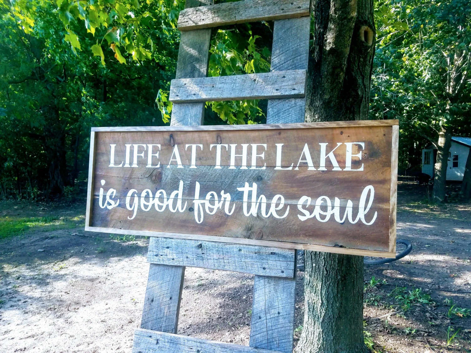 Life At The Lake Is Good For The Soul Rustic Barn Board Sign 3 Life At The Lake Is Good For The Soul Rustic Barn Board Sign - Image 3