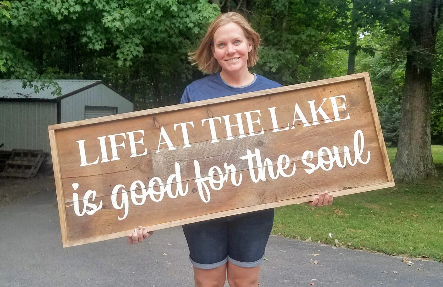 Life At The Lake Is Good For The Soul Rustic Barn Board Sign 2 Life At The Lake Is Good For The Soul Rustic Barn Board Sign - Image 2