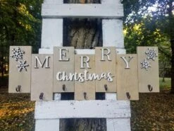 Merry Christmas 3-D Wooden Stocking Holder