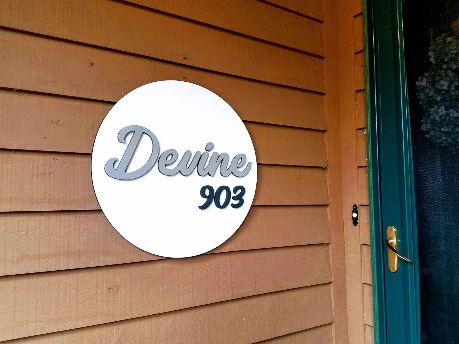 Custom Round 3D House Number Last Name Decor Cutout Sign 2 Custom Round 3D House Number Last Name Decor Cutout Sign - Image 2