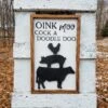 Oink Moo Cock A Doodle Doo 3D Farmhouse Animal Sign | Laser Cut Wood Sign