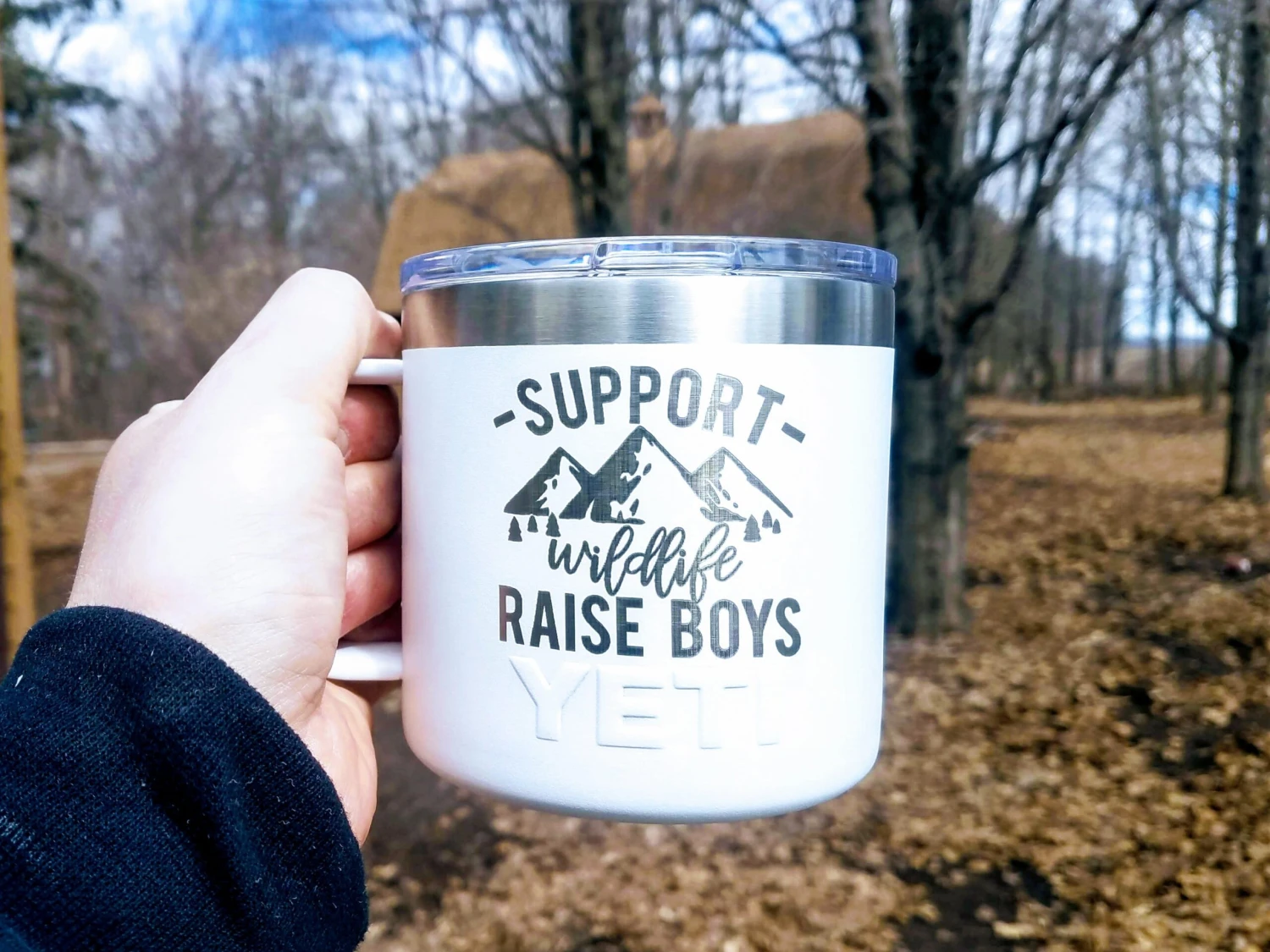Support Wildlife - Raise Boys Engraved Coffee Mug 2 Support Wildlife - Raise Boys Engraved Coffee Mug - Image 2