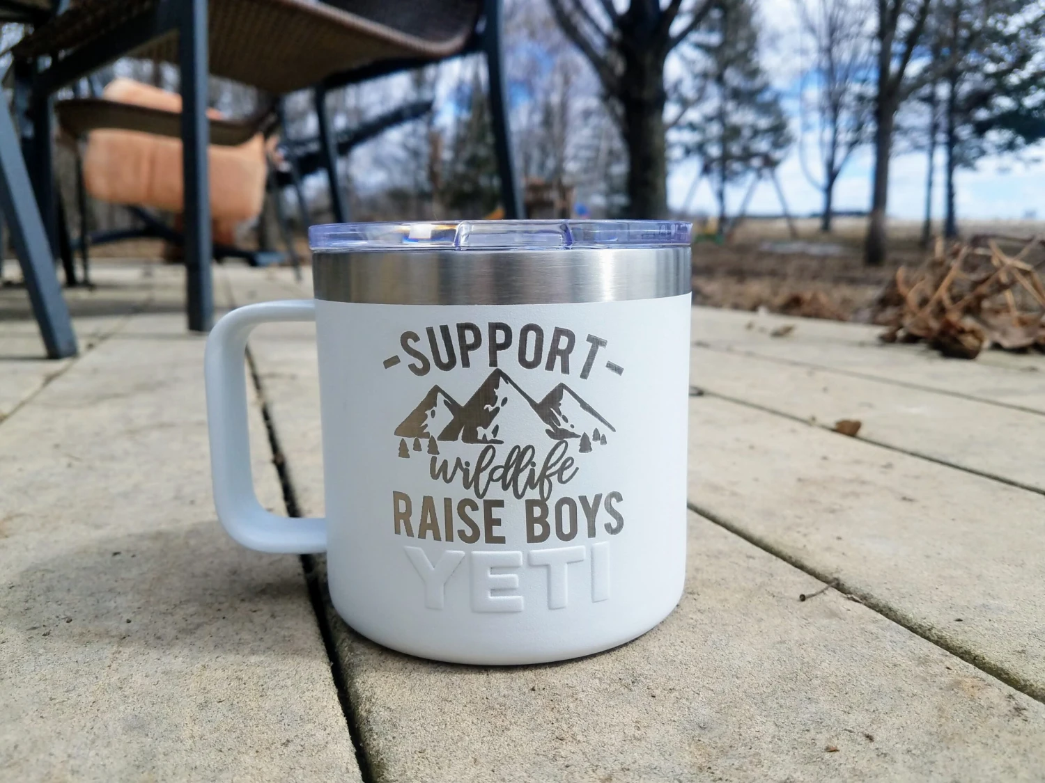 Support Wildlife - Raise Boys Engraved Coffee Mug 1 Support Wildlife - Raise Boys Engraved Coffee Mug