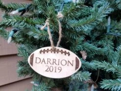 Farmhouse Christmas Ornament | Personalized Kid's Wood Christmas Ornament | Sports Ornament