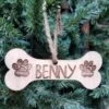 Farmhouse Christmas Ornament | Personalized Pet Christmas Ornament | Bone Ornament