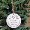 Farmhouse Christmas Ornament | Personalized Wood Christmas Ornament | First Year Married