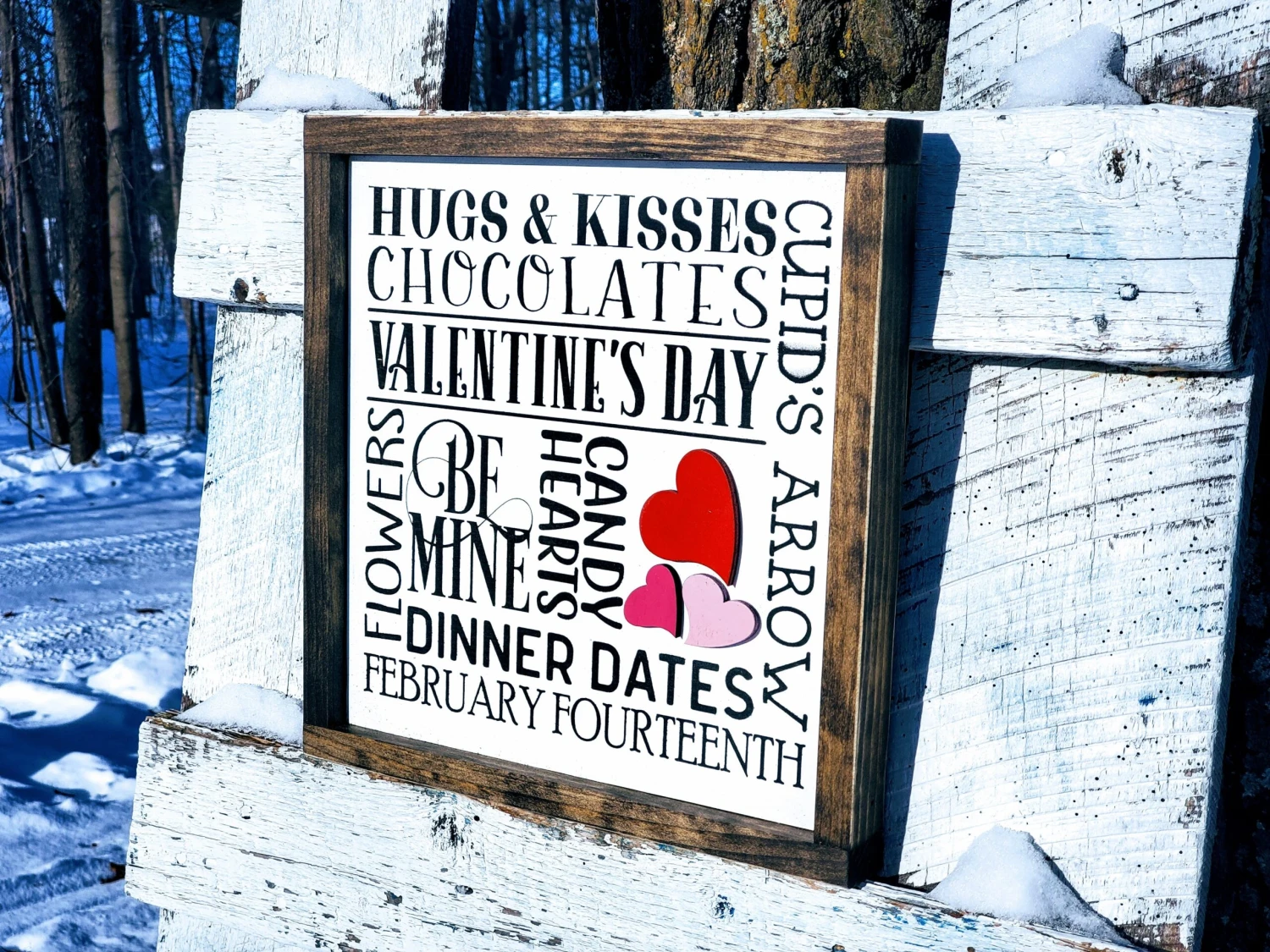Valentine's Day Subway Art Sign | Raised Lettering Farmhouse Sign | Valentine's Day Decor | Love Sign 2 Valentine's Day Subway Art Sign | Raised Lettering Farmhouse Sign | Valentine's Day Decor | Love Sign - Image 2
