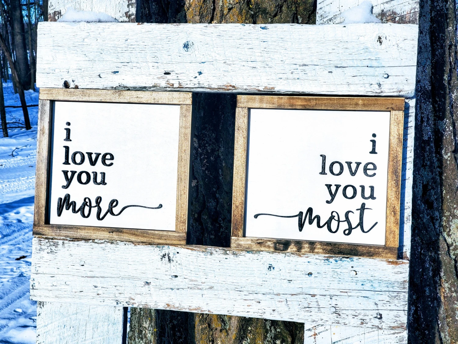 I Love You More...I Love You Most | Farmhouse Mini Sign Set | Raised Lettering 7 I Love You More...I Love You Most | Farmhouse Mini Sign Set | Raised Lettering - Image 7