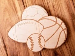 DIY Sports Wood Cutout Paint Kit | Soccer Baseball Football Basketball Paint Kit | Kids Paint Kit