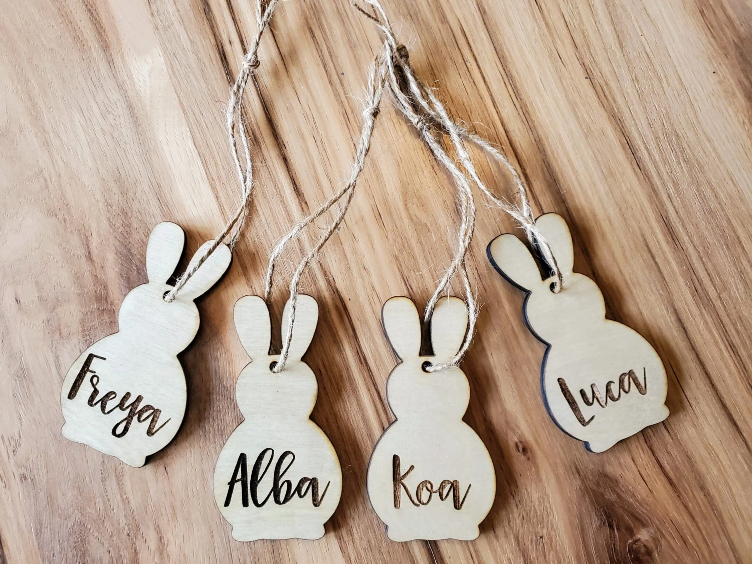 Easter Basket Name Tag | Personalized Wood Easter Bunny | Engraved Name Tag 2 Easter Basket Name Tag | Personalized Wood Easter Bunny | Engraved Name Tag - Image 2