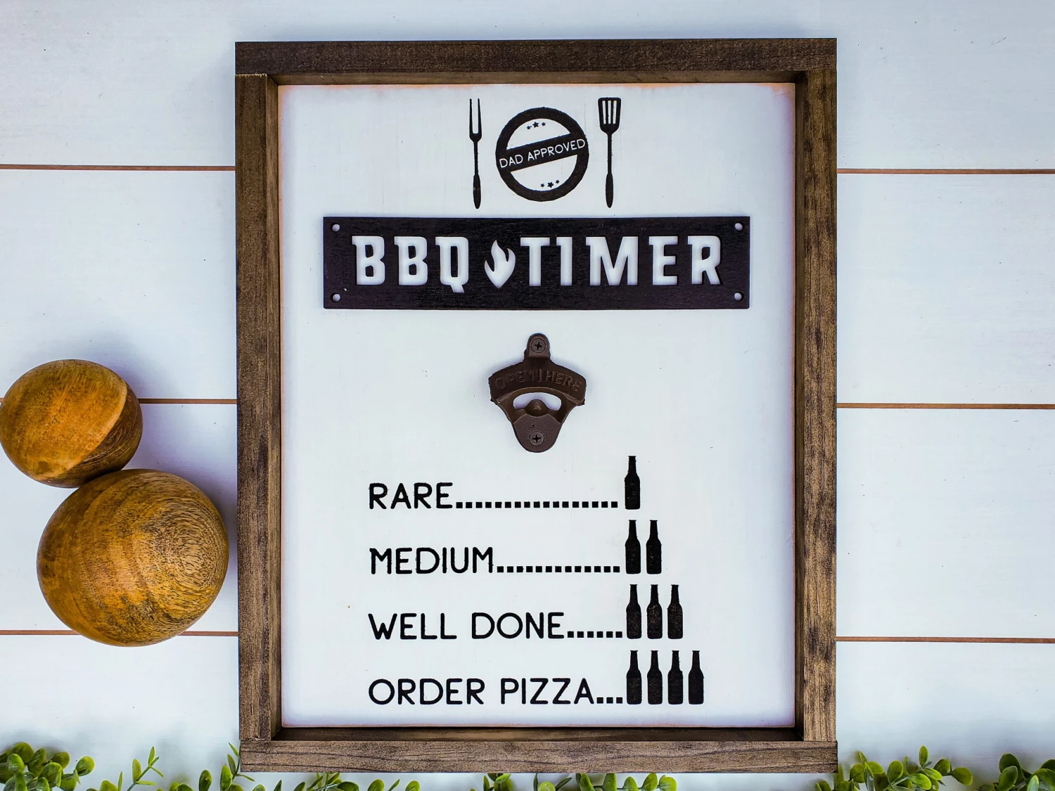 BBQ Timer | Funny Father's Day Gift | Bottle Opener Wood Sign 2 BBQ Timer | Funny Father's Day Gift | Bottle Opener Wood Sign - Image 2