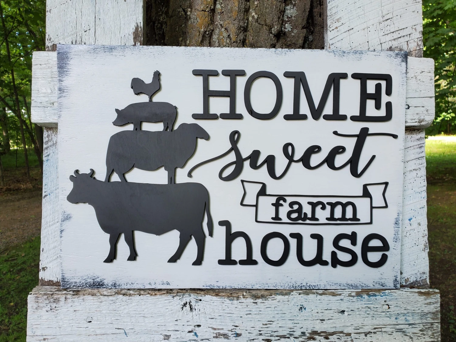 Home Sweet Farmhouse Wood Wall Art Sign 1 Home Sweet Farmhouse Wood Wall Art Sign