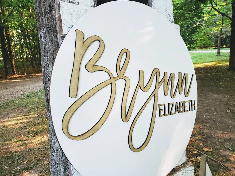 Child's First And Middle Name Sign | Personalized Nursery Decor 2 Child's First And Middle Name Sign | Personalized Nursery Decor - Image 2