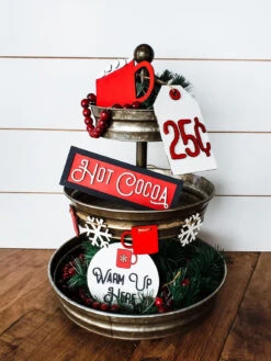 Tiered Tray Decor Winter Mini Signs | Hot Cocoa Tiered Tray Decor | Tiered Tray Decor Bundle | Tiered Tray Signs | Tier Tray DIY Kit