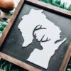 Wisconsin Deer Sign With 3D Cutout