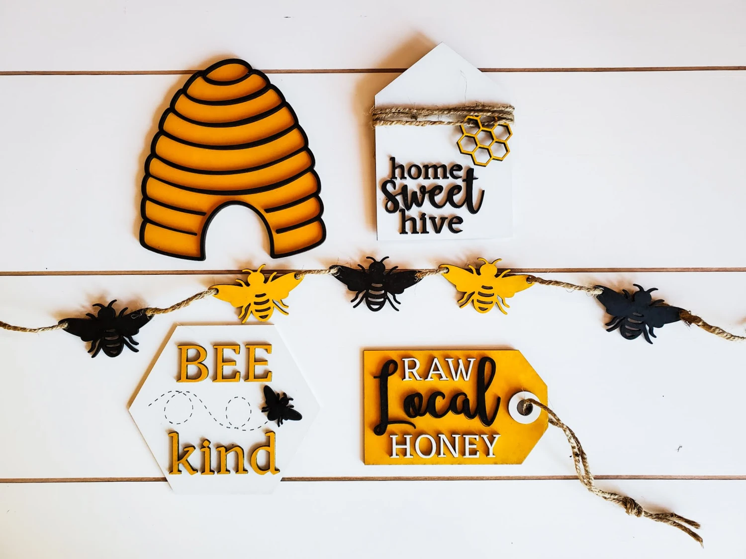 Honey Bee Tiered Tray Decor | Summer Tiered Tray Decor | Tiered Tray Decor Bundle | Tiered Tray Signs | Tiered Tray DIY Kit 1 Honey Bee Tiered Tray Decor | Summer Tiered Tray Decor | Tiered Tray Decor Bundle | Tiered Tray Signs | Tiered Tray DIY Kit