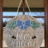 Dogs Welcome People Tolerated Front Door Sign | Round Porch Door Hanger Sign | Funny Porch Sign | Farmhouse Porch Sign