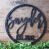 Round Last Name Established Cutout | Wood Cutout Sign | Simple Farmhouse Last Name Sign