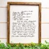 Custom Handwritten Recipe Sign | Wood Framed Engraved Sign