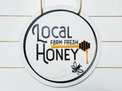 Bee Decor | Bee Honey Decor | Round Sign | Summer Decor | Local Farm Fresh Honey Sign -The Farmer’s Wife WI Deals Store 20210518 171733