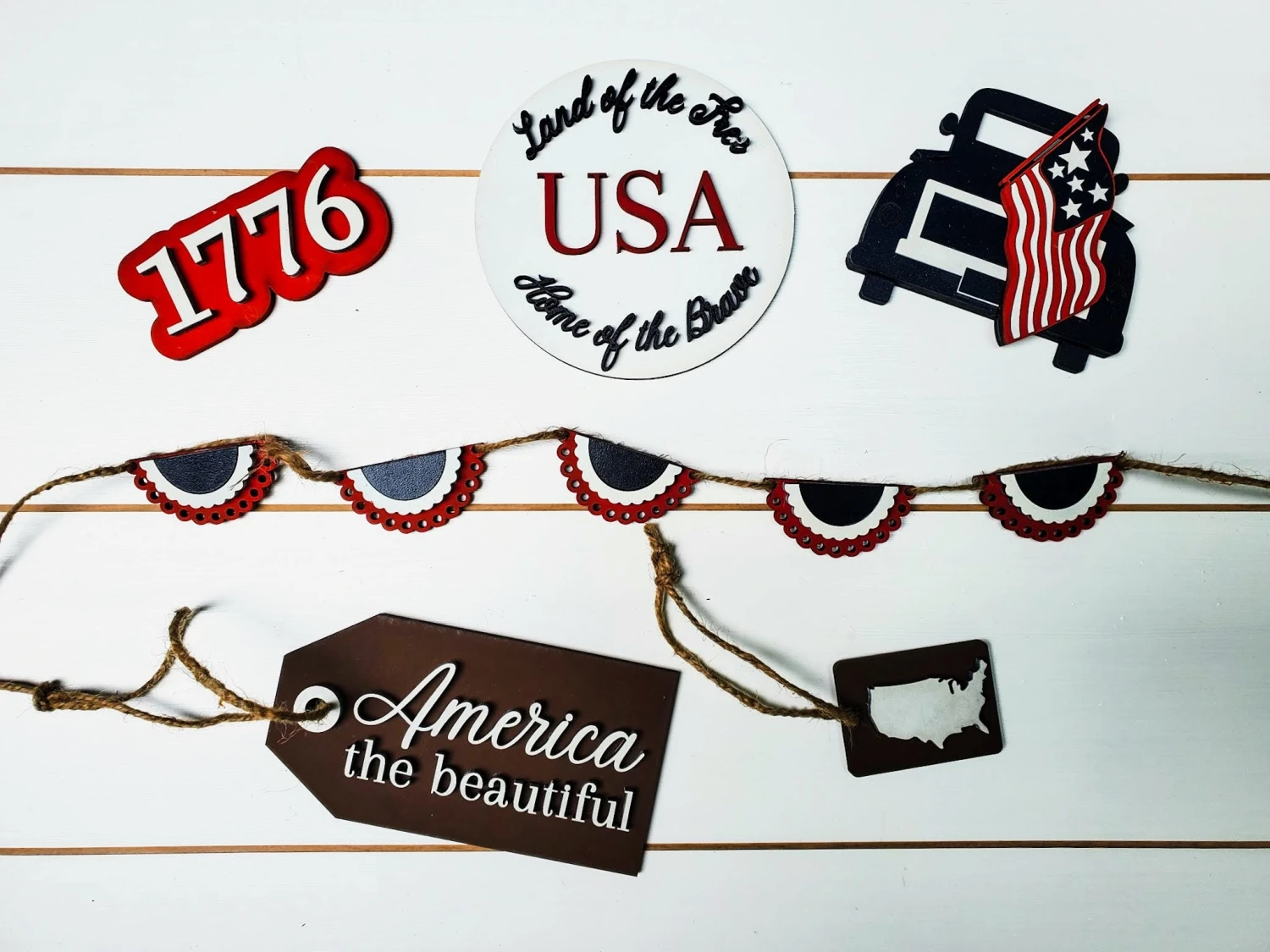 Patriotic Tiered Tray Decor | Tiered Tray Signs | Tiered Tray Decor Summer | Tiered Tray Decor | Tiered Tray Decor Bundle |Tier Tray DIY Kit 2 Patriotic Tiered Tray Decor | Tiered Tray Signs | Tiered Tray Decor Summer | Tiered Tray Decor | Tiered Tray Decor Bundle |Tier Tray DIY Kit - Image 2