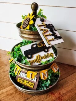 Sunflower Tiered Tray Decor | Tiered Tray Signs | Tiered Tray Decor Summer | Tiered Tray Decor | Tiered Tray Decor Bundle |Tier Tray DIY Kit
