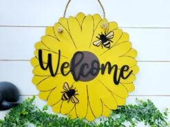 Sunflower Welcome Sign | Farmhouse Porch Decor