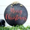 Round Christmas Front Door Sign | Farmhouse Christmas Decor