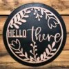 Hello There Round Sign | Farmhouse Front Door Sign | Round Welcome Sign