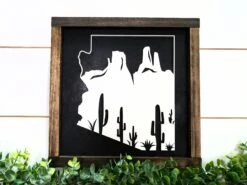 Arizona State Cactus Sign With 3D Cutout
