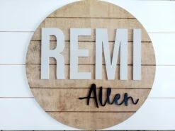 The Farmer’s Wife WI Deals Store 25 Round Child's Name Sign | Personalized Nursery Decor