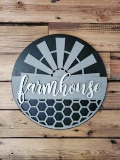 Farmhouse Sign | Farmhouse Front Door Sign | Round Welcome Sign