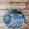 Welcome Succas Sign | Farmhouse Front Door Sign | Funny Succulent Welcome Sign